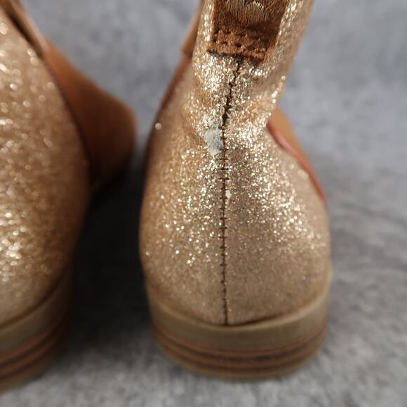Wonder Nation Shoes Kids 1 Ankle Boots Glitter Brown Zip Bootie Girls Casual - Picture 5 of 11